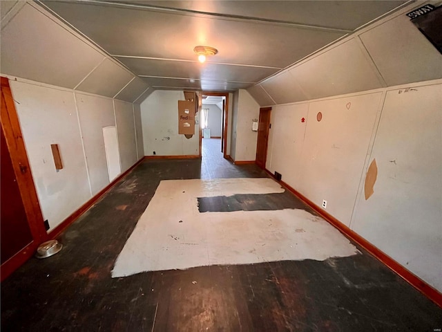 bonus room with vaulted ceiling