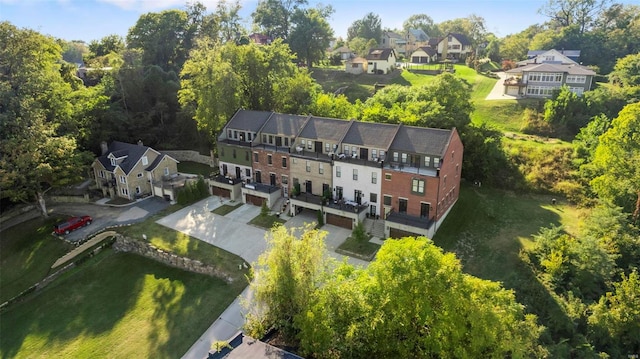 drone / aerial view with a residential view