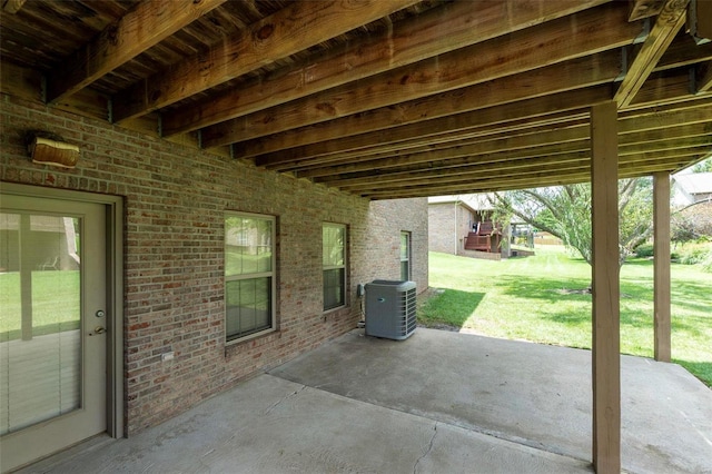 view of patio featuring cooling unit