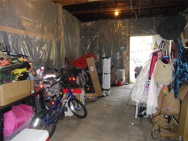 basement with radiator