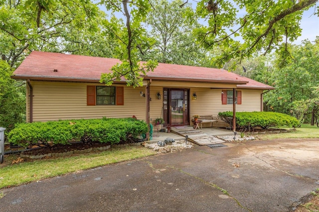 view of single story home