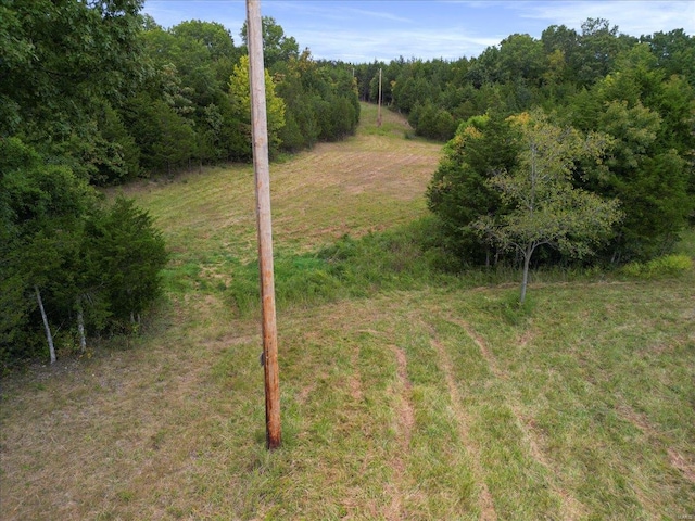 view of yard featuring a view of trees