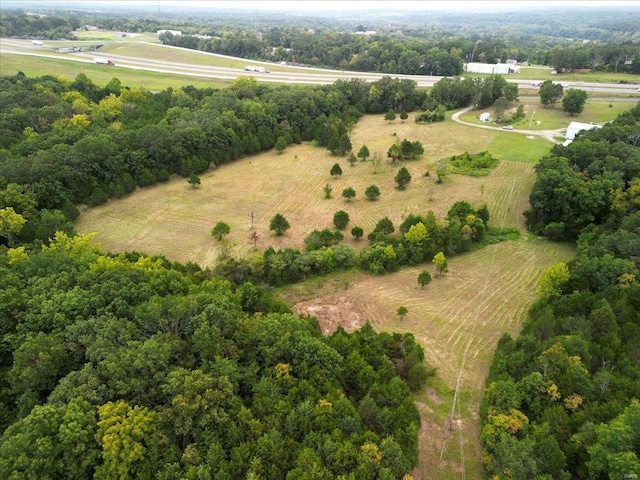 bird's eye view featuring a rural view