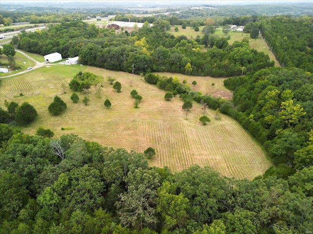 bird's eye view with a rural view