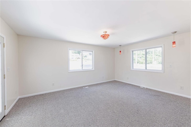 carpeted empty room featuring a healthy amount of sunlight