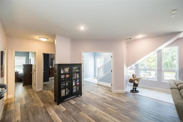 interior space with wood-type flooring