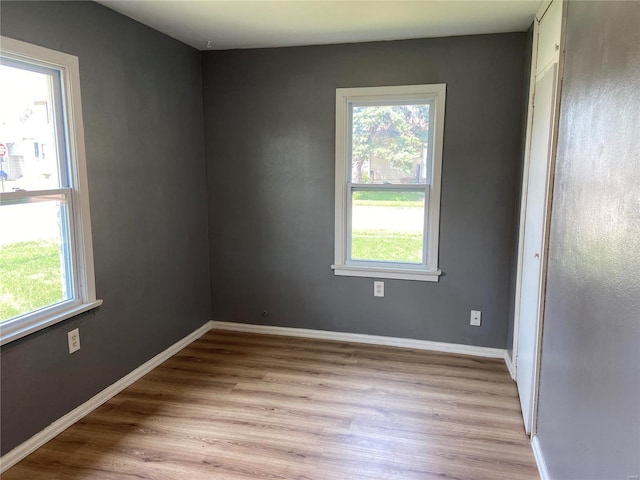 empty room featuring light hardwood / wood-style flooring and a healthy amount of sunlight