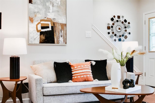 living room featuring hardwood / wood-style floors