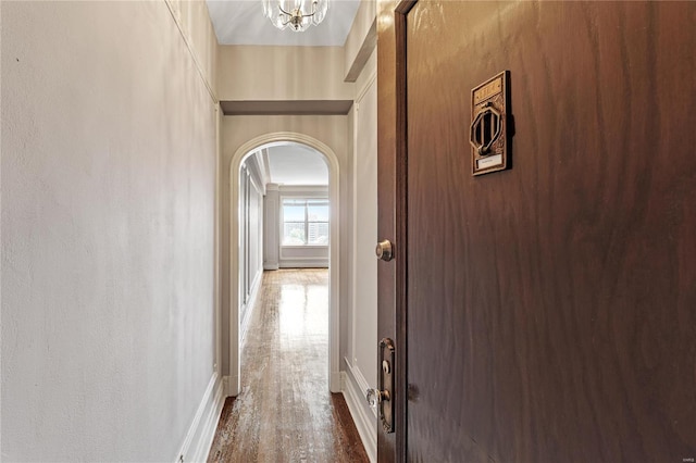 hall featuring hardwood / wood-style flooring