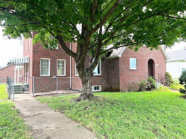 view of property exterior with a yard