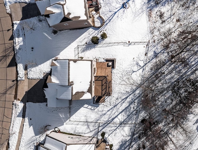 view of snowy aerial view