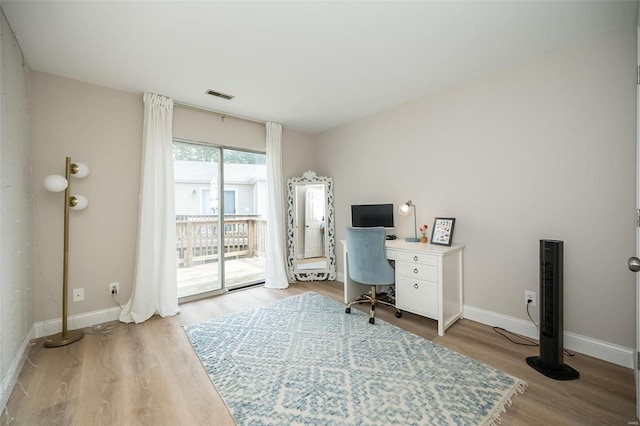 office featuring wood-type flooring