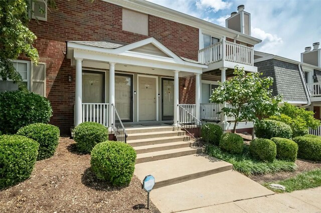 exterior space with covered porch