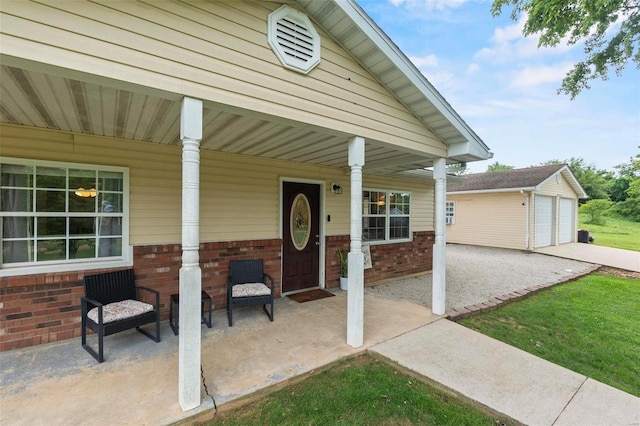 doorway to property with a porch