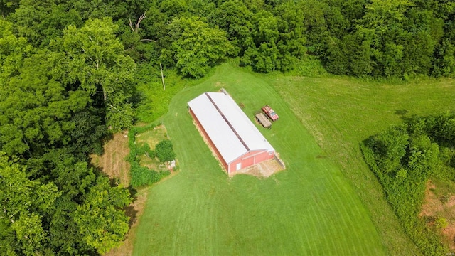 drone / aerial view with a rural view