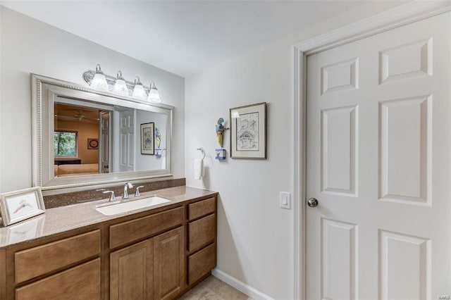 bathroom featuring vanity and tile patterned floors