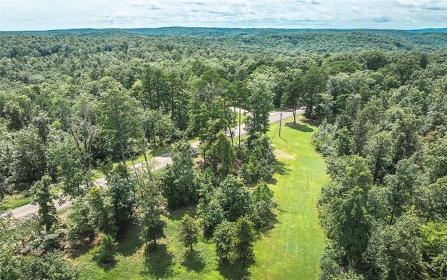 drone / aerial view with a forest view