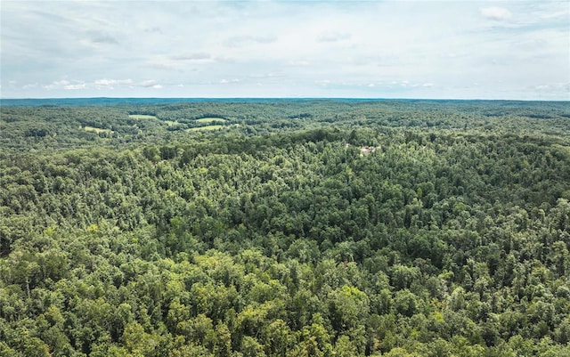 birds eye view of property with a view of trees