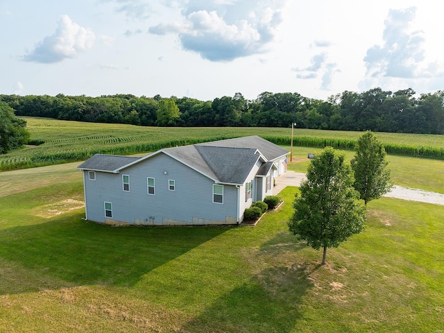 drone / aerial view with a rural view