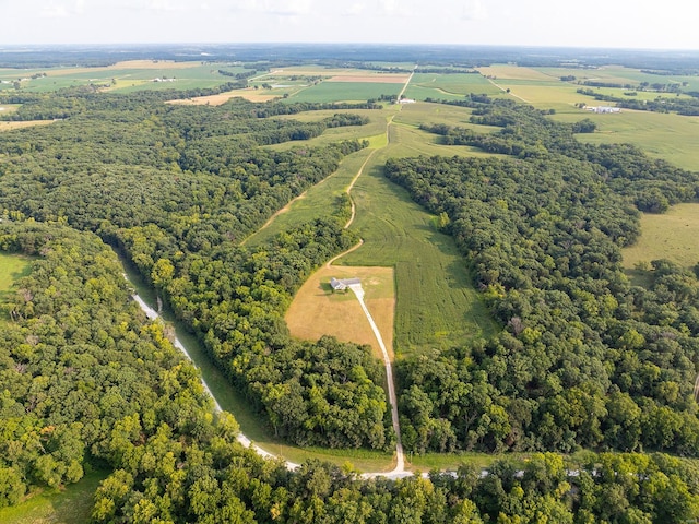 bird's eye view with a rural view