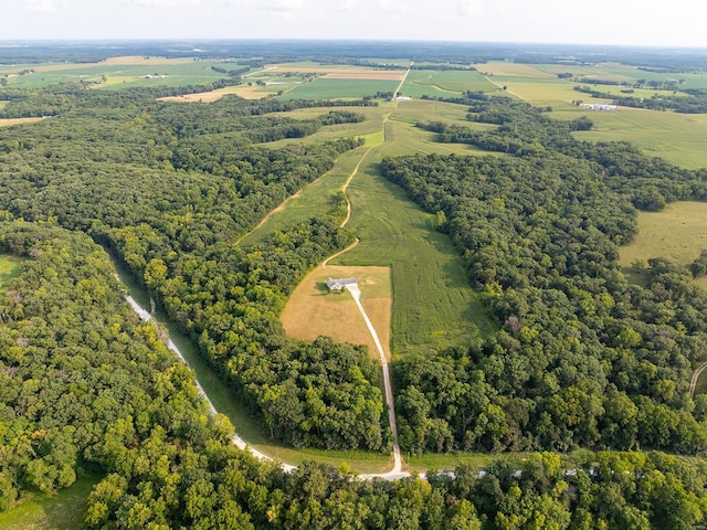 aerial view featuring a rural view