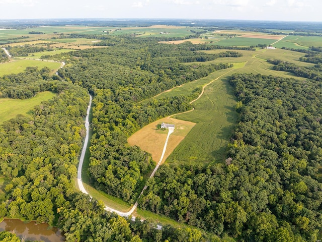 bird's eye view with a rural view