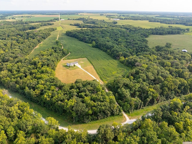 aerial view with a rural view