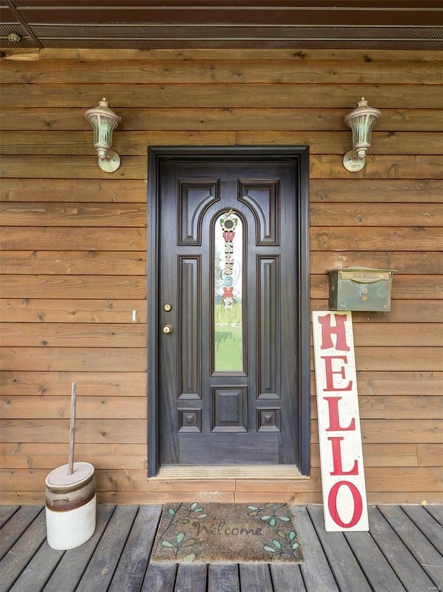 view of doorway to property