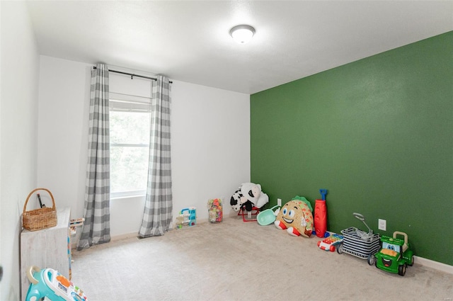 game room featuring carpet flooring