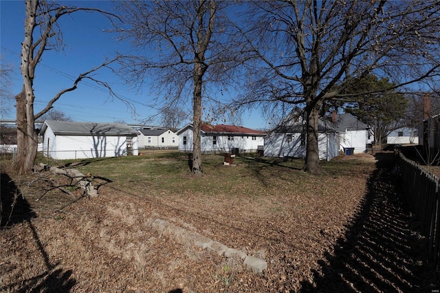 view of yard featuring fence