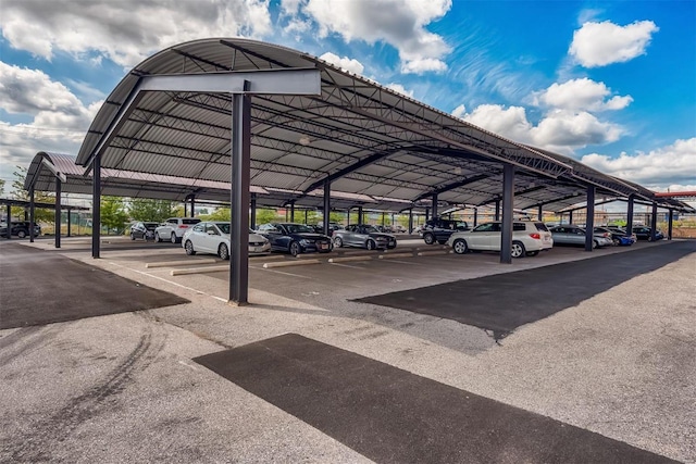 view of covered parking lot