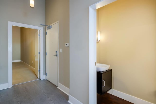 corridor with baseboards