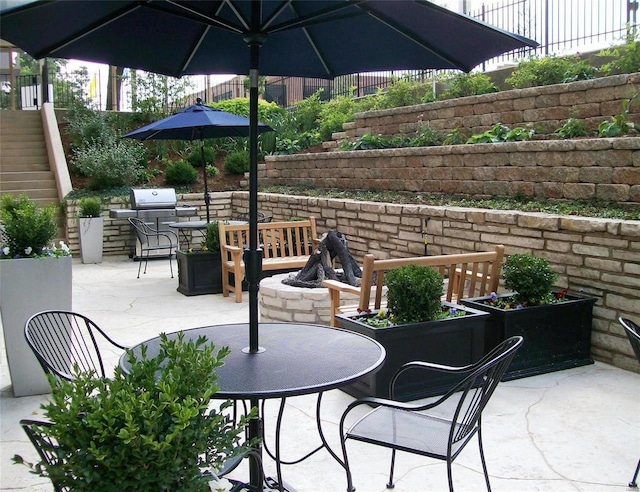 view of patio with grilling area