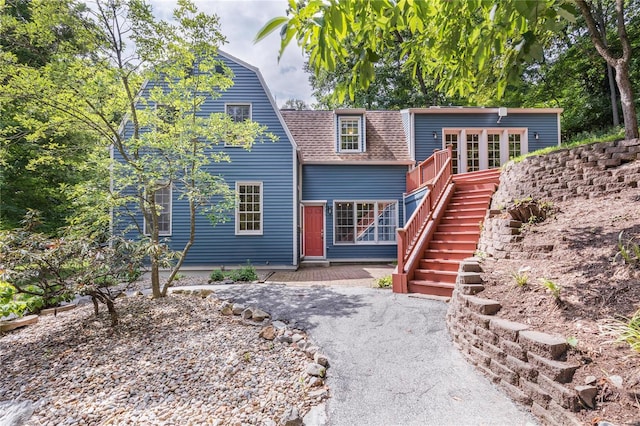 view of front of house with french doors