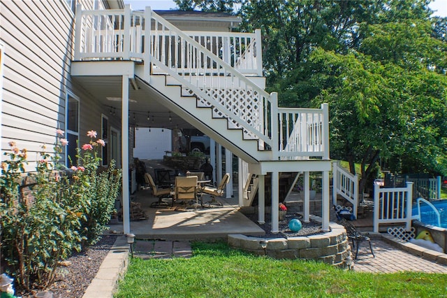 view of patio / terrace featuring a wooden deck