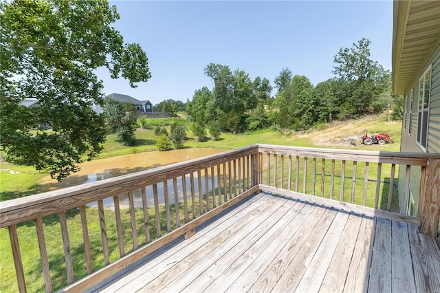 deck with a lawn