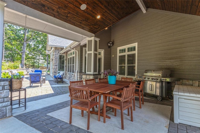 view of patio / terrace with area for grilling