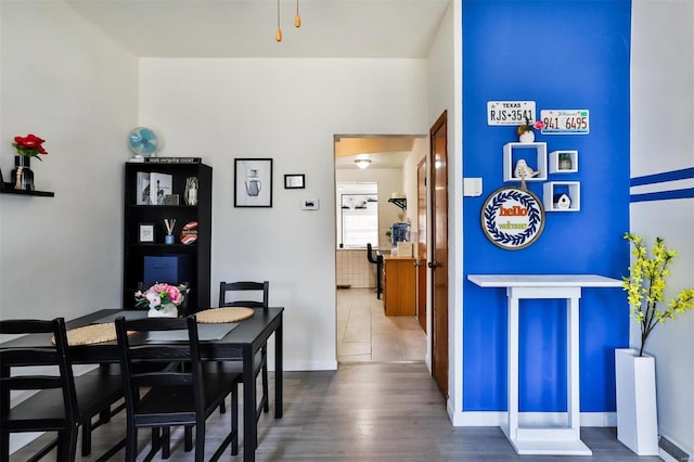 dining area featuring hardwood / wood-style floors