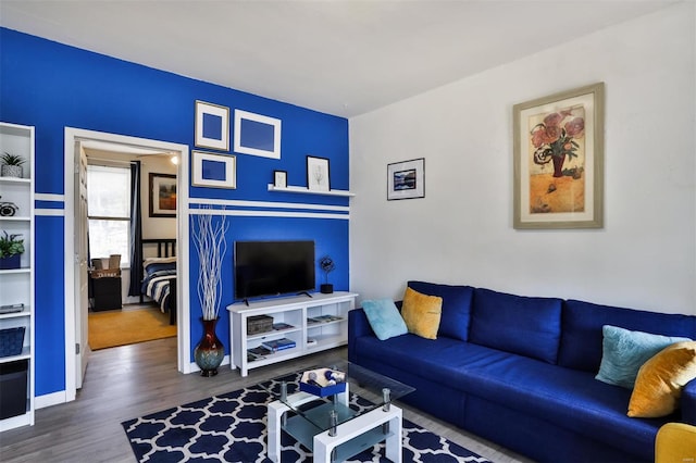 living room featuring hardwood / wood-style flooring