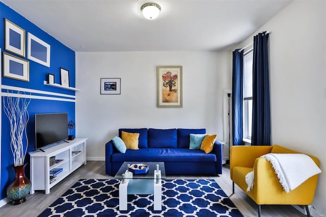 living room featuring hardwood / wood-style floors