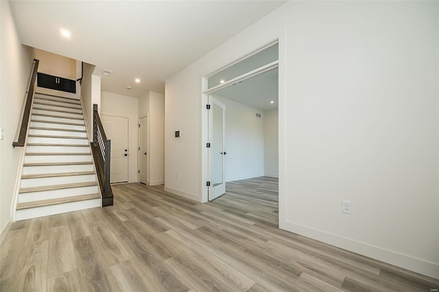 interior space featuring light wood-type flooring