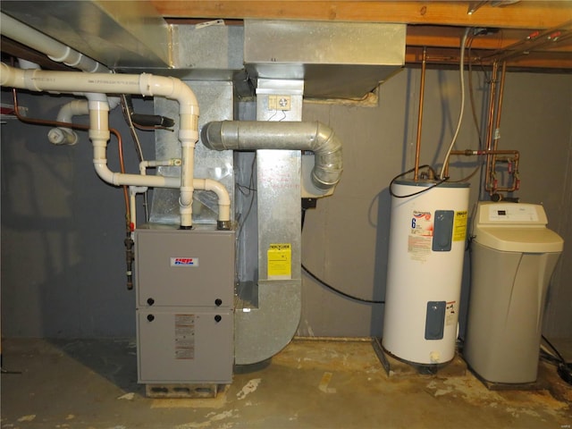 utility room featuring electric water heater