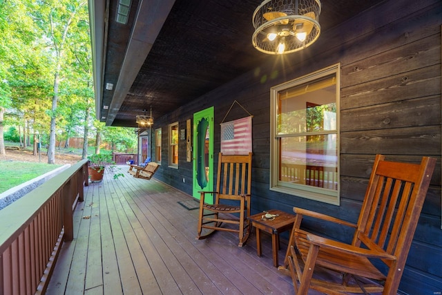 wooden deck with a porch