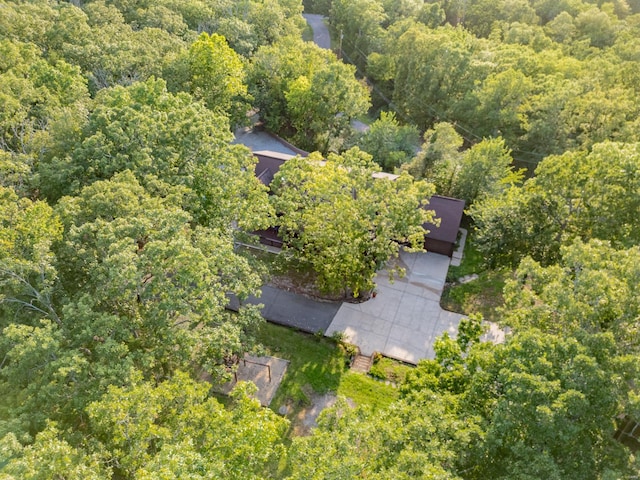 drone / aerial view with a view of trees