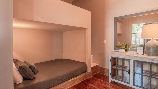 bedroom featuring dark wood-type flooring