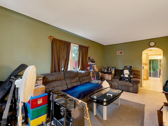 view of carpeted living room