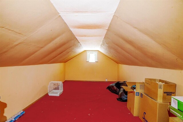 additional living space featuring lofted ceiling