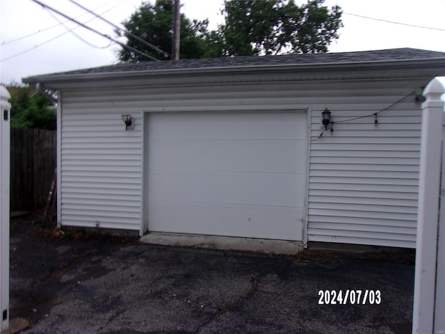 view of garage