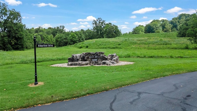 view of property's community featuring a yard