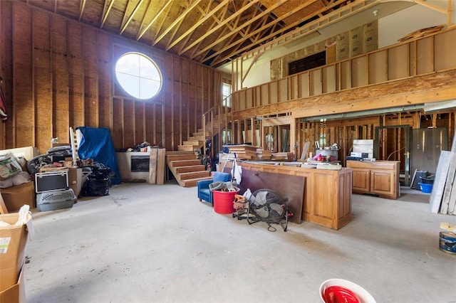 interior space with a workshop area